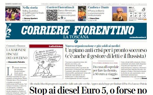  Il Corriere Fiorentino titola: “Trasloco viola, la frenata della sindaca di Empoli”